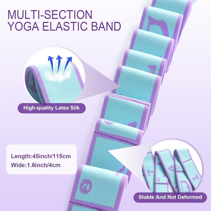 Bogiruice Yoga Straps for Stretching Strap Elastic for Physical Therapy Dance Yoga Pilates Gymnastics Exercise Flexible Pilates Stretch Band for Women Men - Image 2